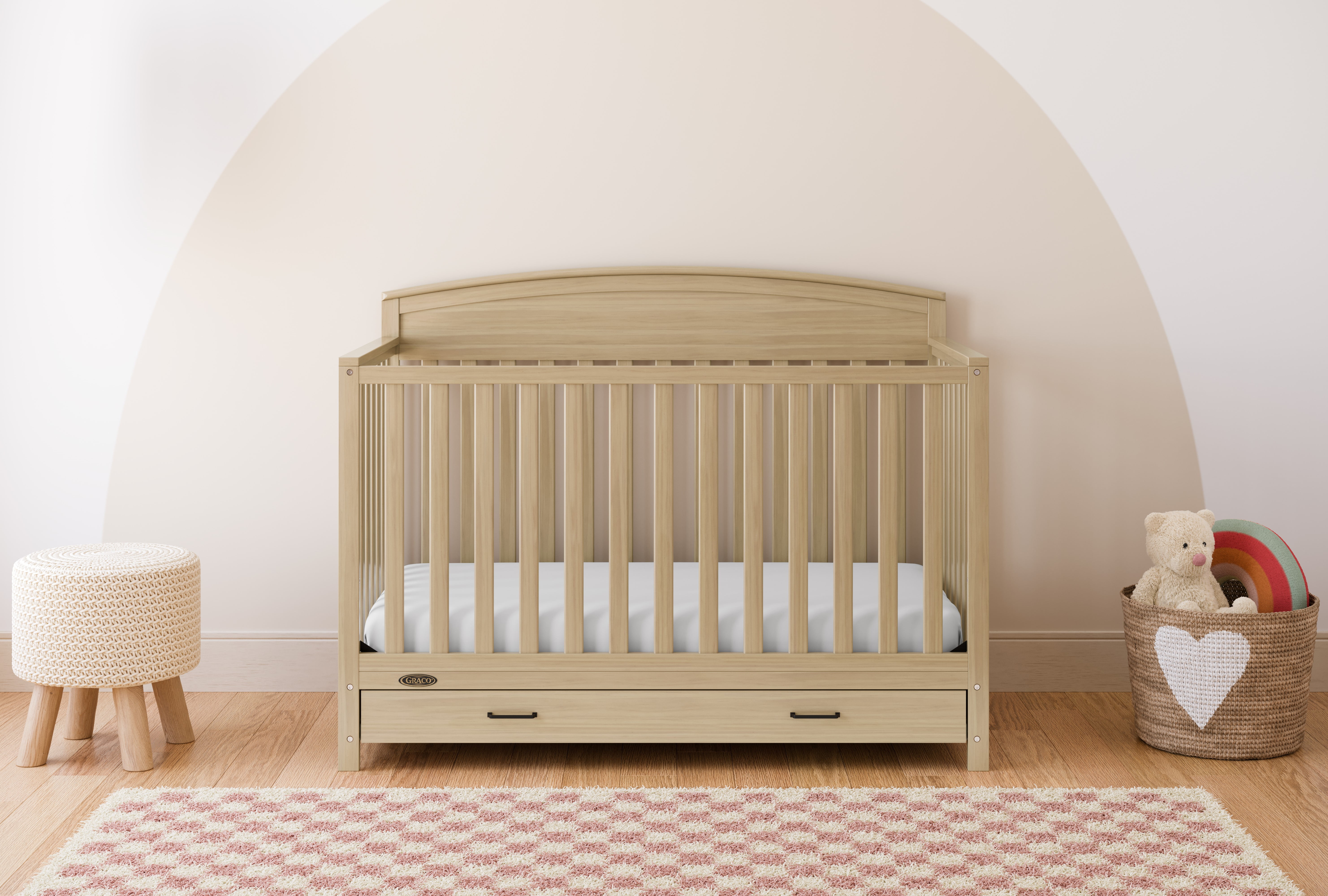 Graco Benton 5-in-1 Convertible Baby Crib with Drawer, Driftwood