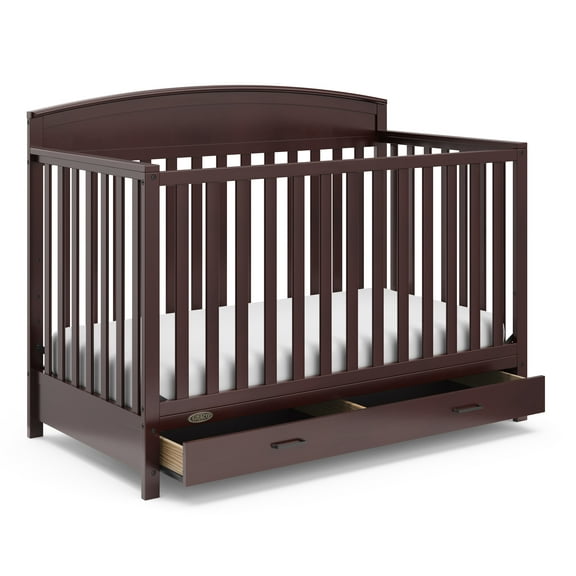 Graco Benton 5-in-1 Convertible Baby Crib with Drawer, Espresso