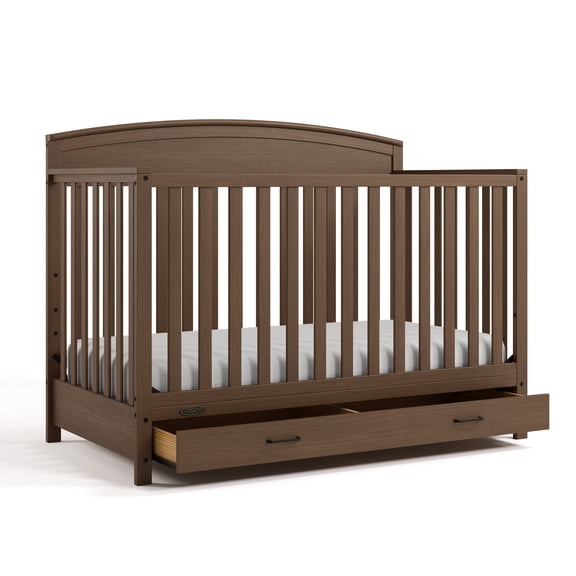 Graco Benton 5-in-1 Convertible Baby Crib with Drawer, Hazelnut