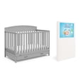 thumbnail image 1 of Graco Benton 5-in-1 Convertible Crib with Drawer and Premium Crib & Toddler Mattress Bundle, Pebble Gray, 1 of 11