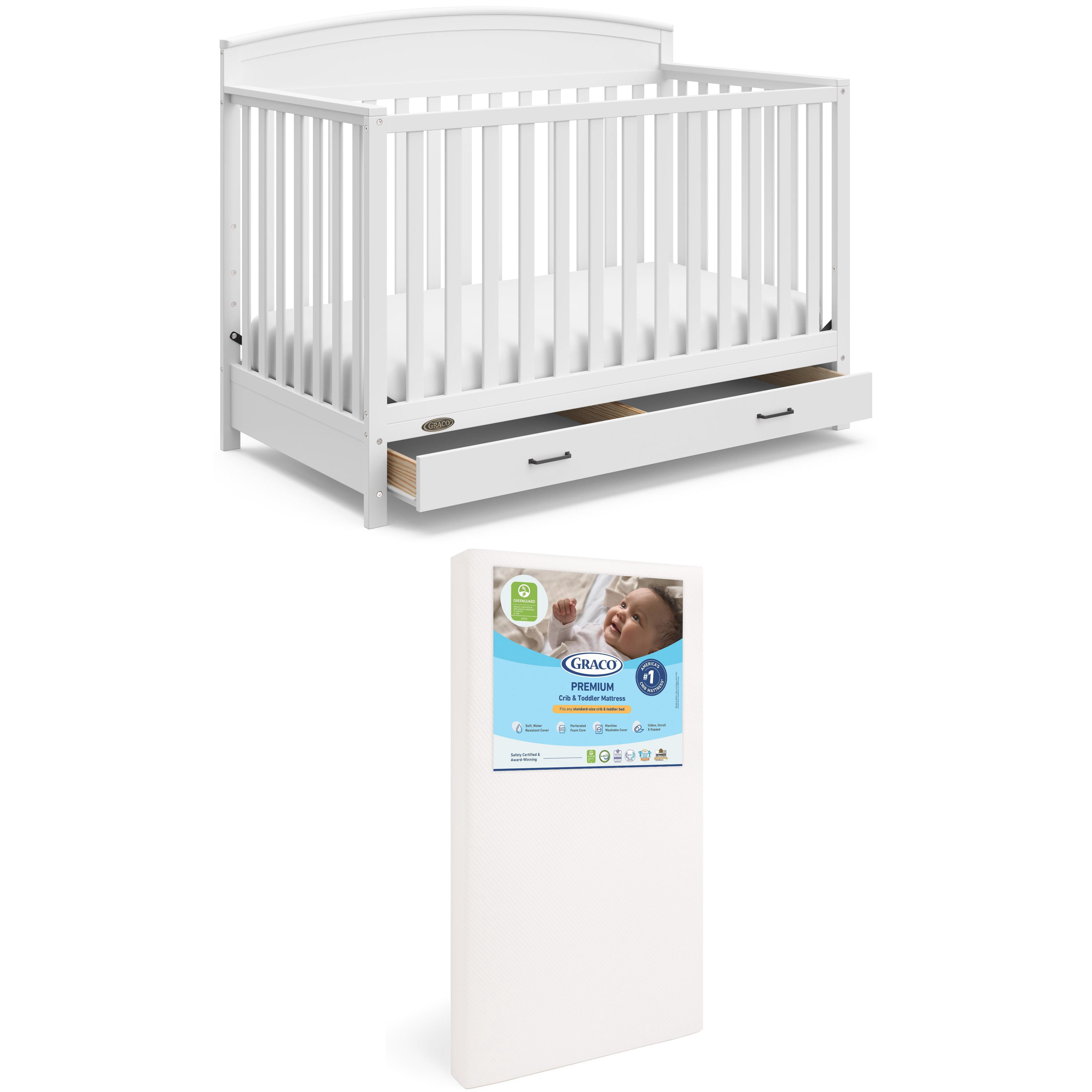 Graco Benton 5-in-1 Convertible Crib with Drawer and Premium Crib