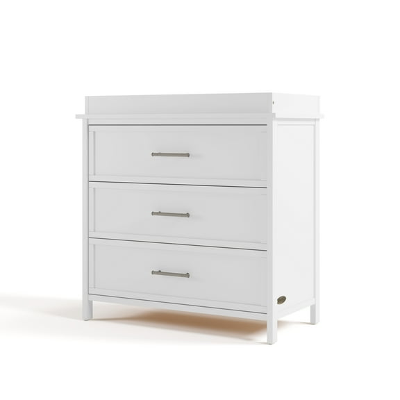 Graco Classic 3 Drawer Dresser with Infant Changing Table Topper, White