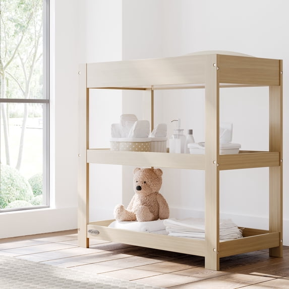 Graco Customizable Infant Changing Table with Changing Pad, Driftwood