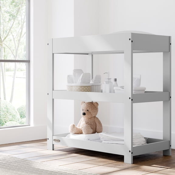 Graco Customizable Infant Changing Table with Changing Pad, Pebble Gray
