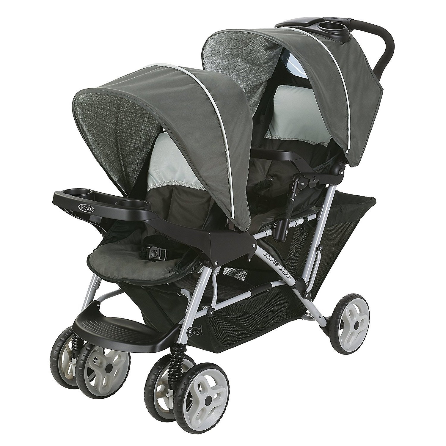 Graco DuoGlider Click Connect Double Stroller, Glacier, 27.37 lbs - image 1 of 8