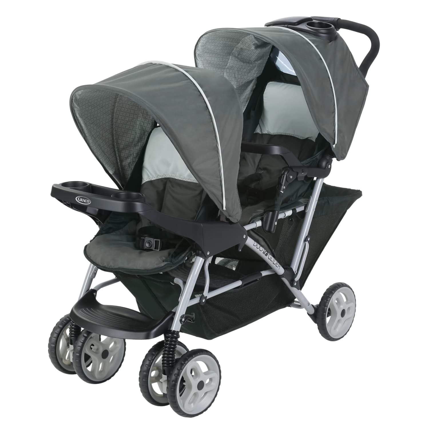 Graco DuoGlider Click Connect Double Stroller, Grey