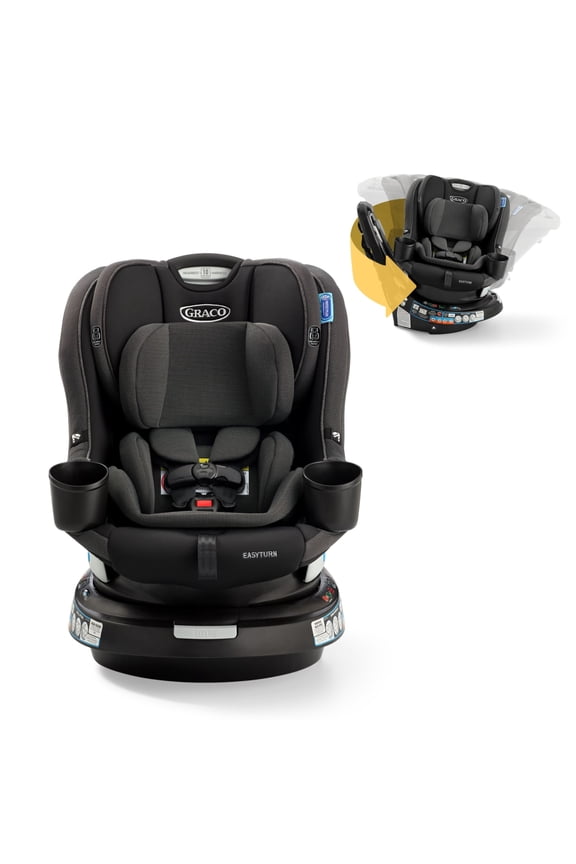 EasyTurn 360 2-in-1 Convertible Car Seat, Cyran, Black