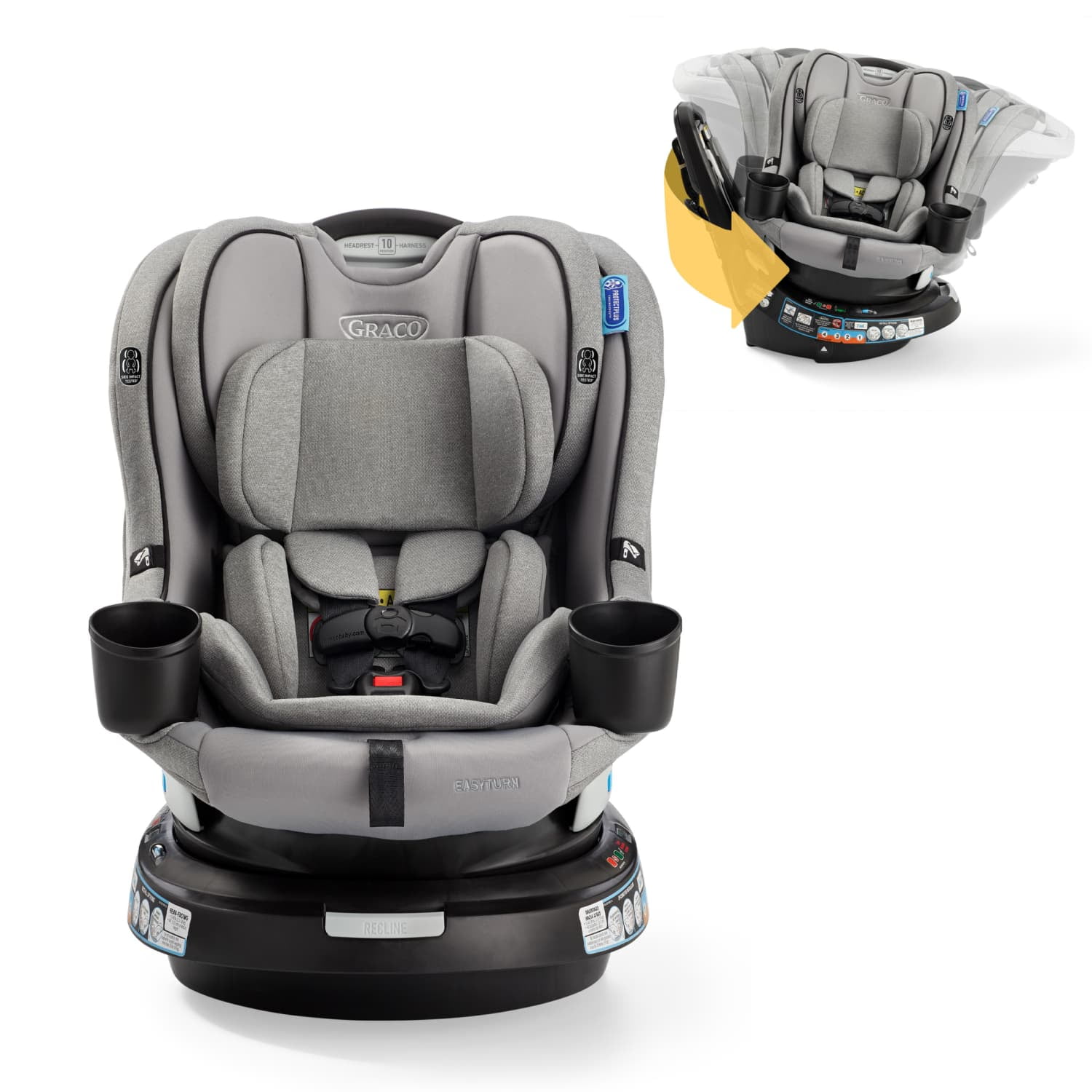 Graco EasyTurn 360 2-in-1 Convertible Car Seat, Solae, Grey