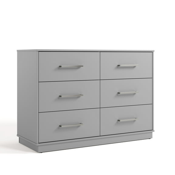Graco Essentials 6 Drawer Nursery Double Dresser, Pebble Gray