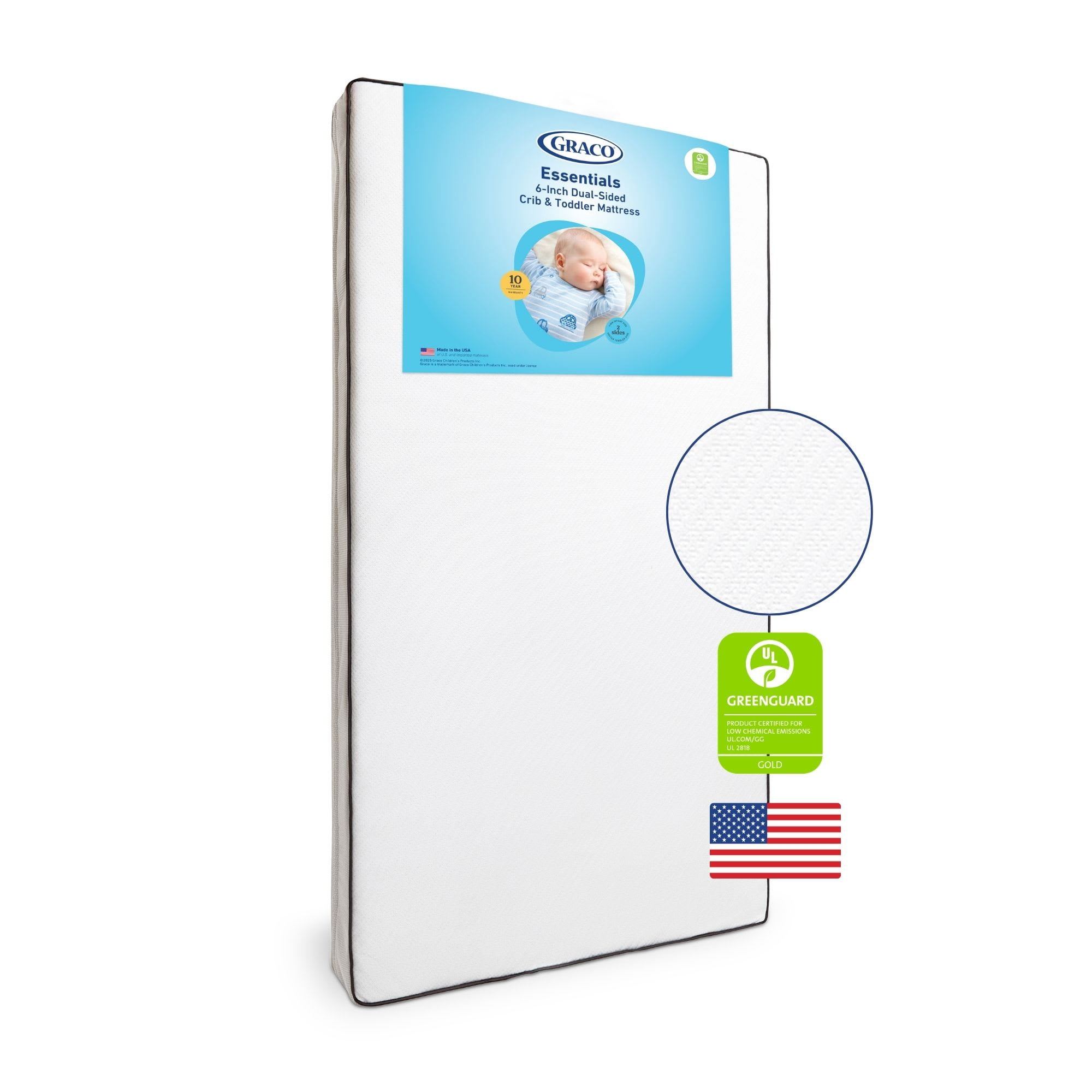 Graco 6-Inch Dual-Sided Crib And Toddler Mattress,