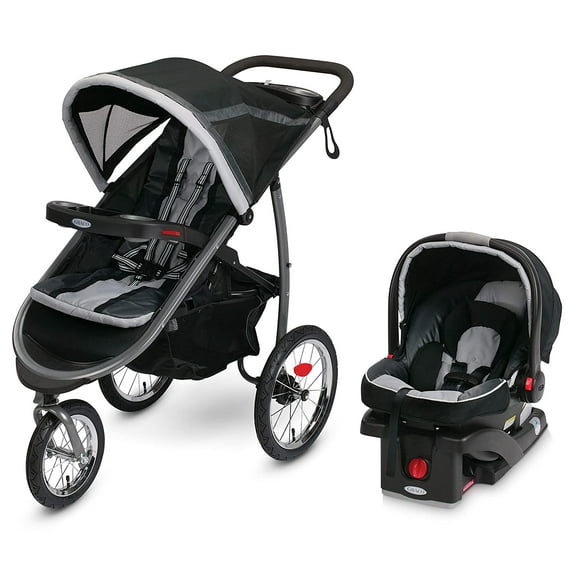 Graco FastAction Fold Jogger Click Connect Travel System Jogging Stroller, Gotham