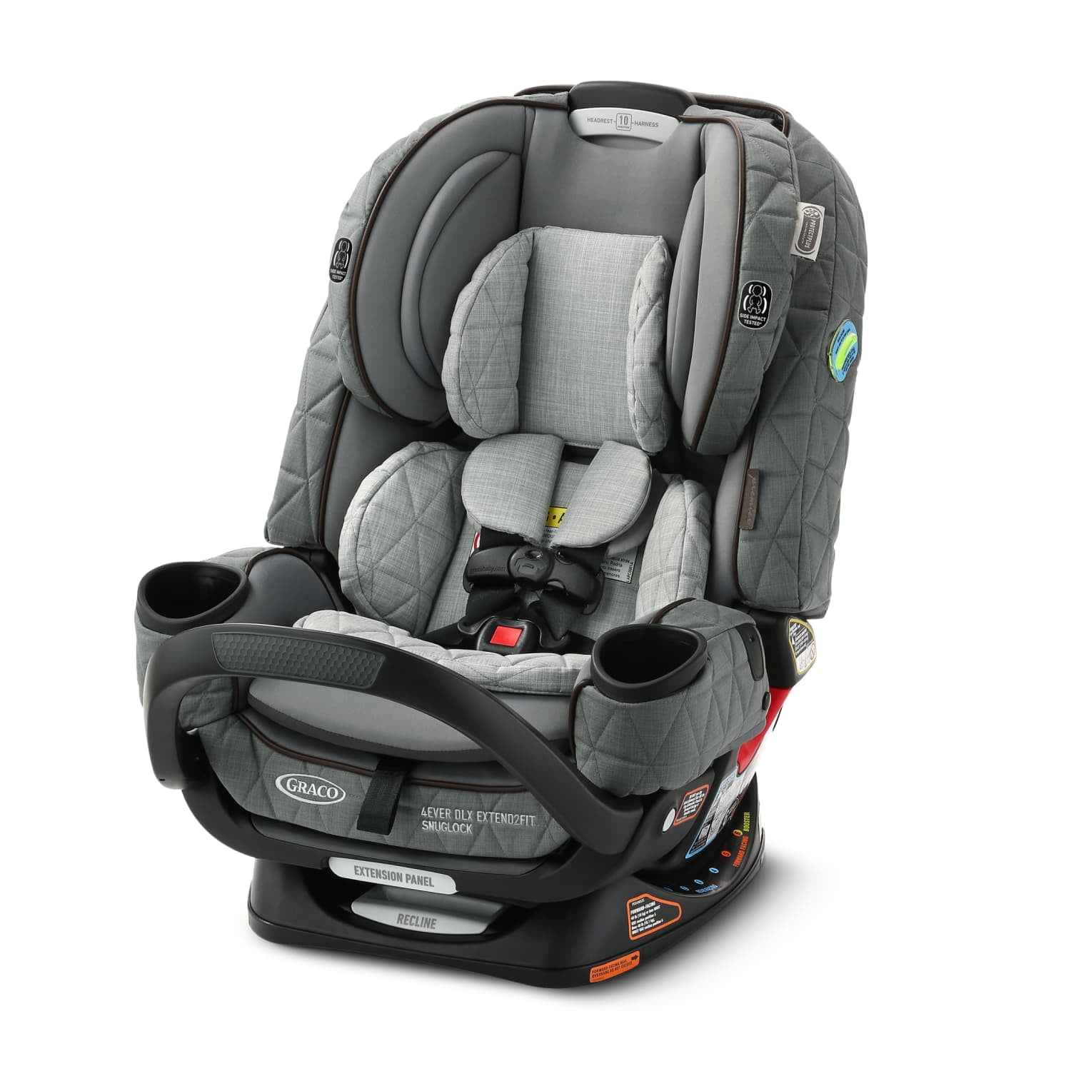 Graco Premier 4Ever DLX Extend2Fit SnugLock 4-in-1 Car Seat featuring Anti-Rebound Bar, Midtown Collection, Grey