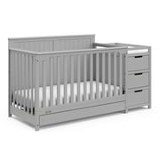 Graco Hadley 4-in-1 Convertible Crib and Changer with Drawer, Pebble Gray