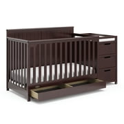 Graco Hadley 5-in-1 Convertible Baby Crib and Changer with Drawer, Espresso