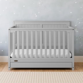 Graco Hadley 5-in-1 Convertible Baby Crib with Drawer, Pebble Gray