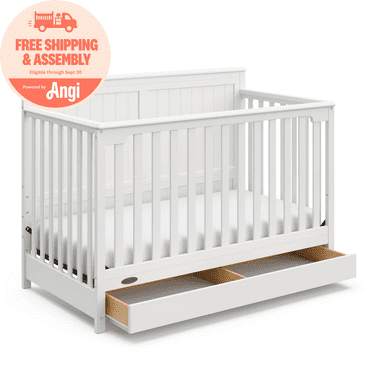 Graco Hadley 5-in-1 Convertible Baby Crib with Drawer, White