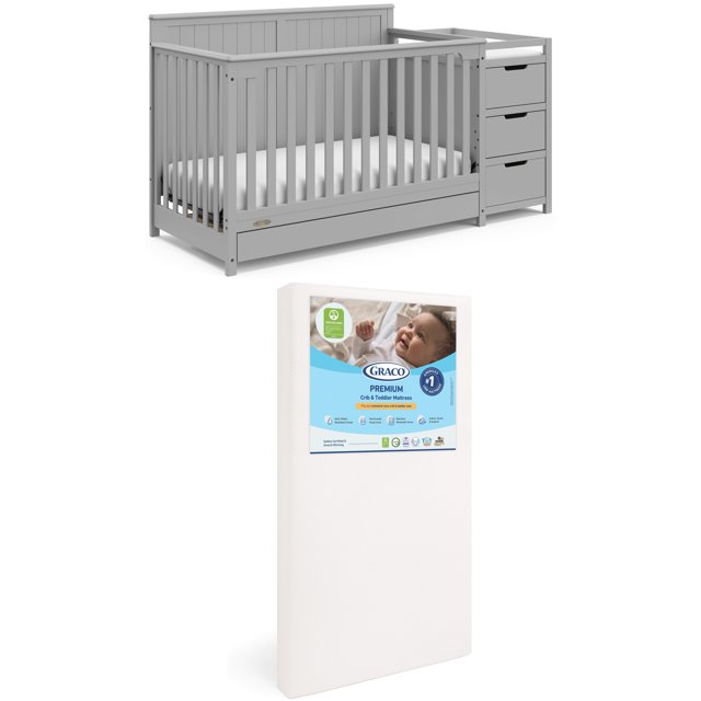 Graco Hadley 5in1 Convertible Crib and Changer and Premium Crib
