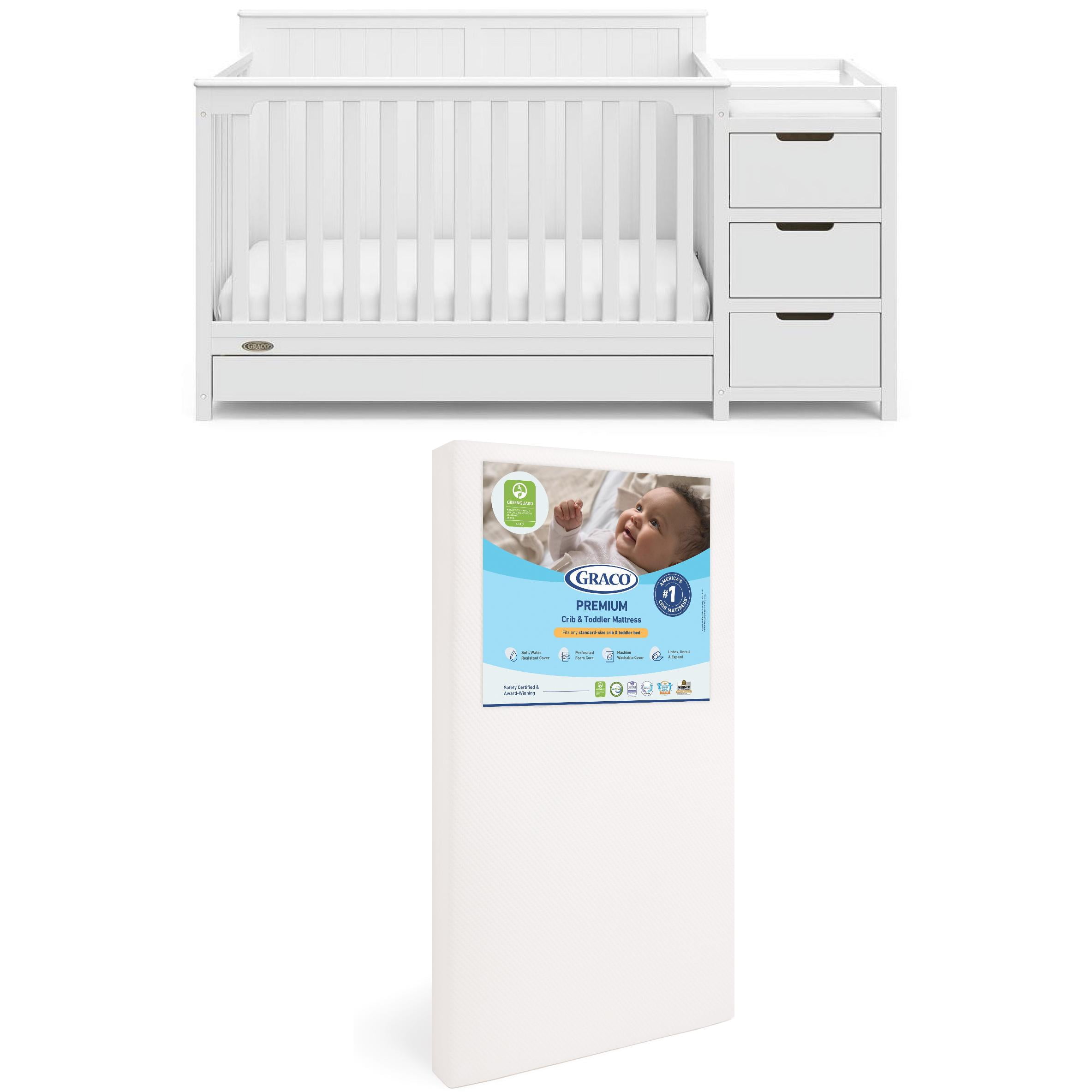 Graco Hadley 5in1 Convertible Crib and Changer and Premium Crib