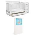 thumbnail interactive-video image 1 of Graco Hadley 5-in-1 Convertible Crib and Changer and Premium Crib & Toddler Mattress Bundle, White, 1 of 5