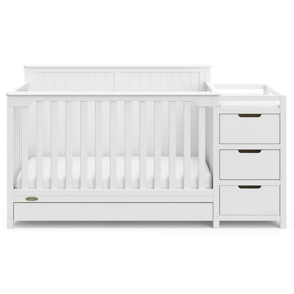 Graco Hadley 5-in-1 Convertible Crib and Changer with Drawer, White