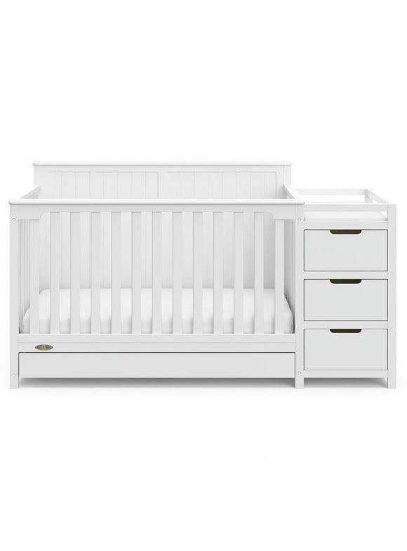 Graco Hadley 5-in-1 Convertible Crib and Changer with Drawer, White