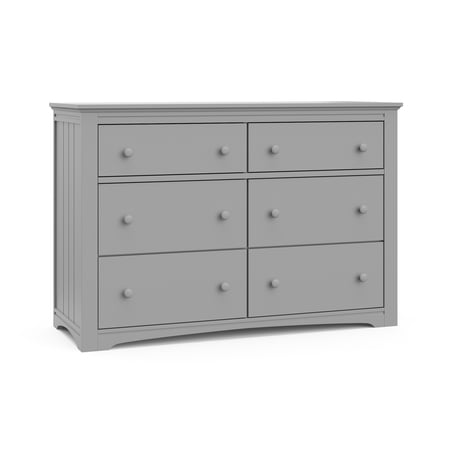 Graco Hadley 6 Drawer Classic Double Dresser Pebble Gray