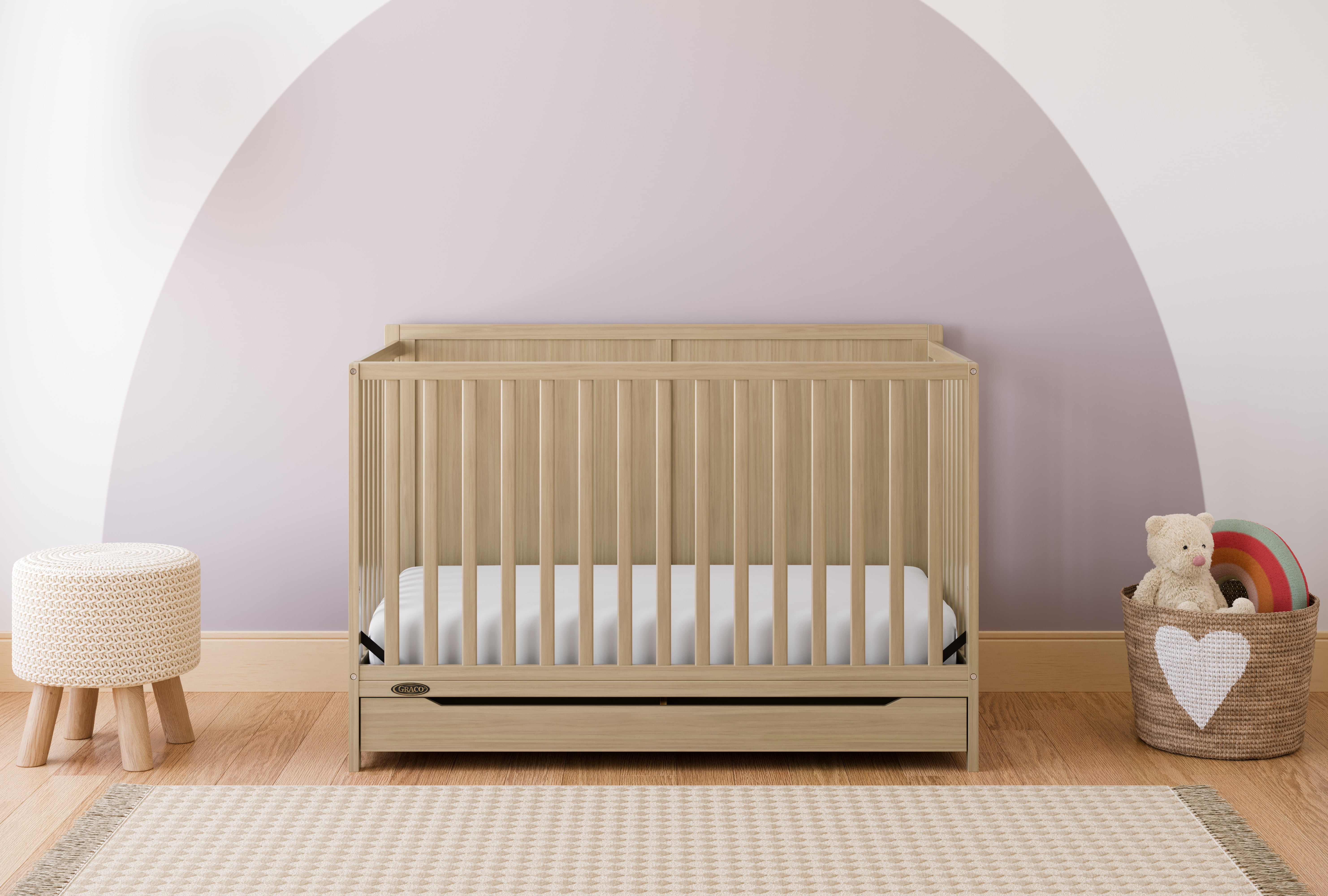 Graco Melrose 5-in-1 Convertible Baby Crib with Drawer, Driftwood