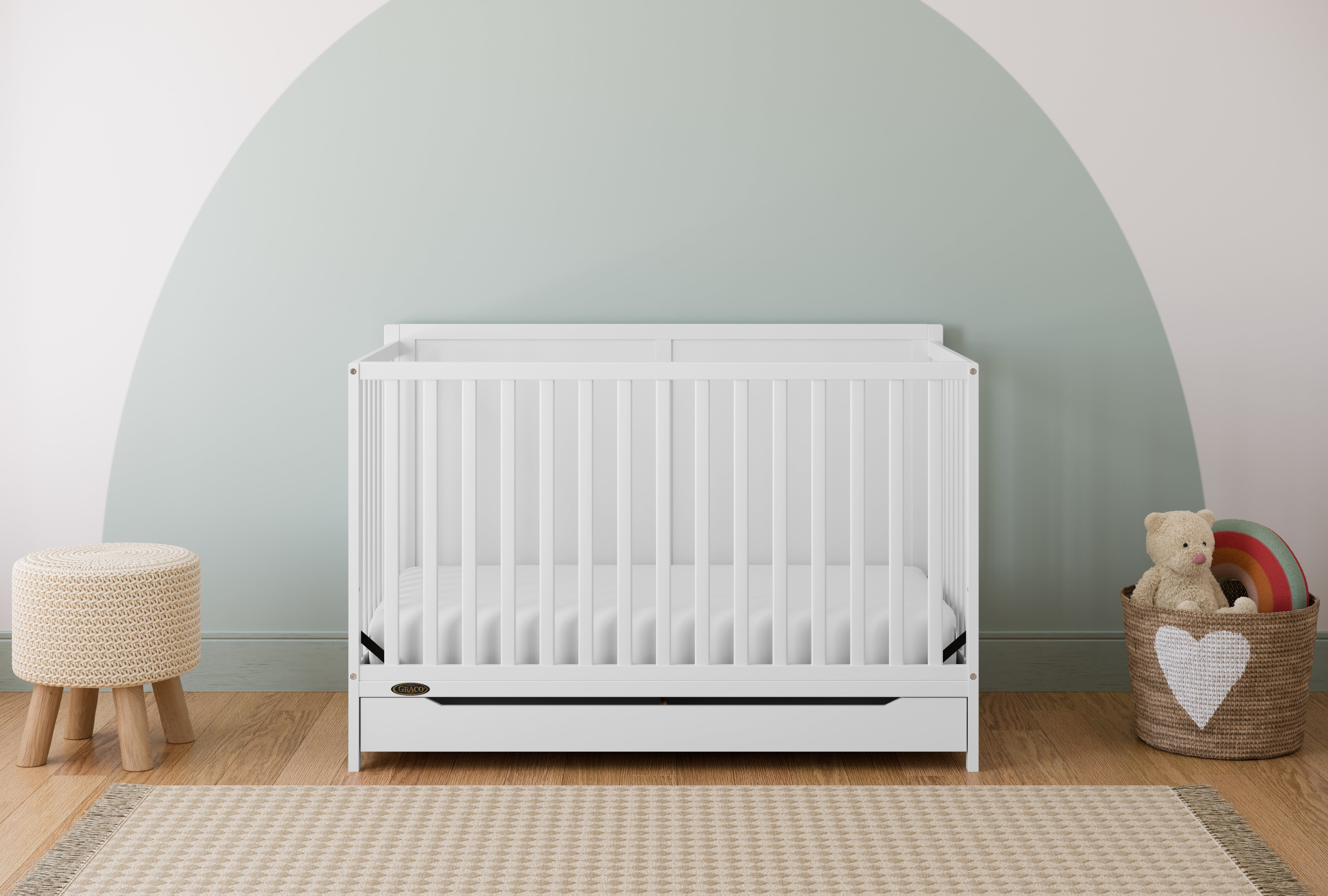 Graco Melrose 5-in-1 Convertible Baby Crib with Drawer, White