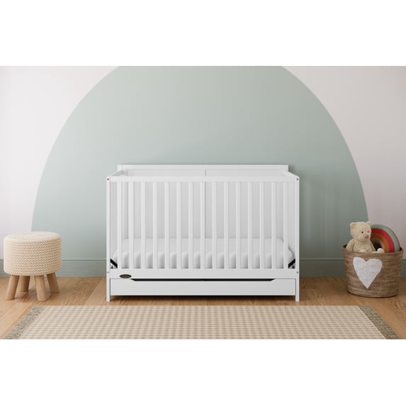 Graco Melrose 5-in-1 Convertible Baby Crib with Drawer, White