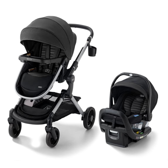 Graco Modes Nest DLX 3-in-1 Travel System, Raven, Black
