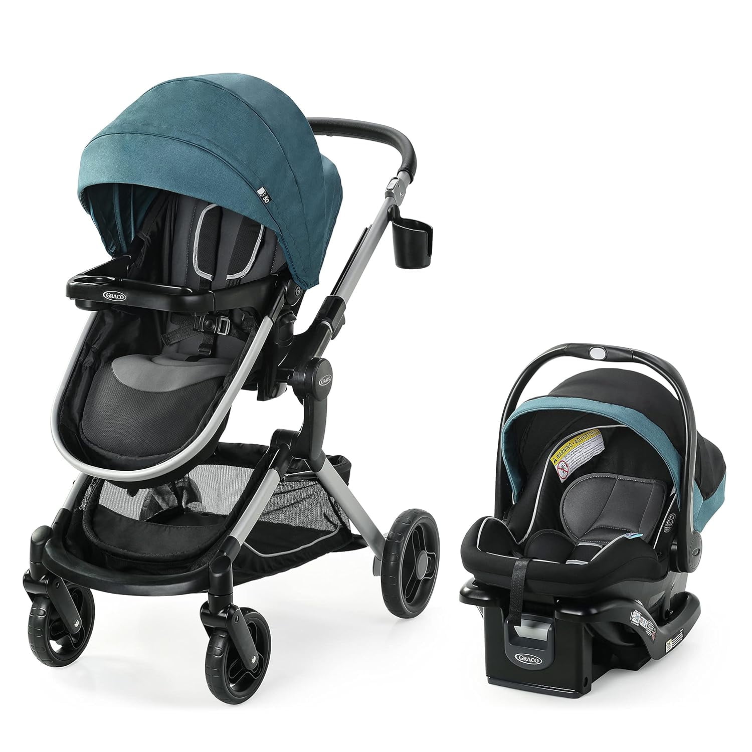 Graco Modes Nest Travel System Includes Baby Stroller with Height Adjustable Reversible Seat Pram Mode Lightweight Aluminum Frame and SnugRide 35 Lite Elite Infant Car Seat Bayfield Walmart