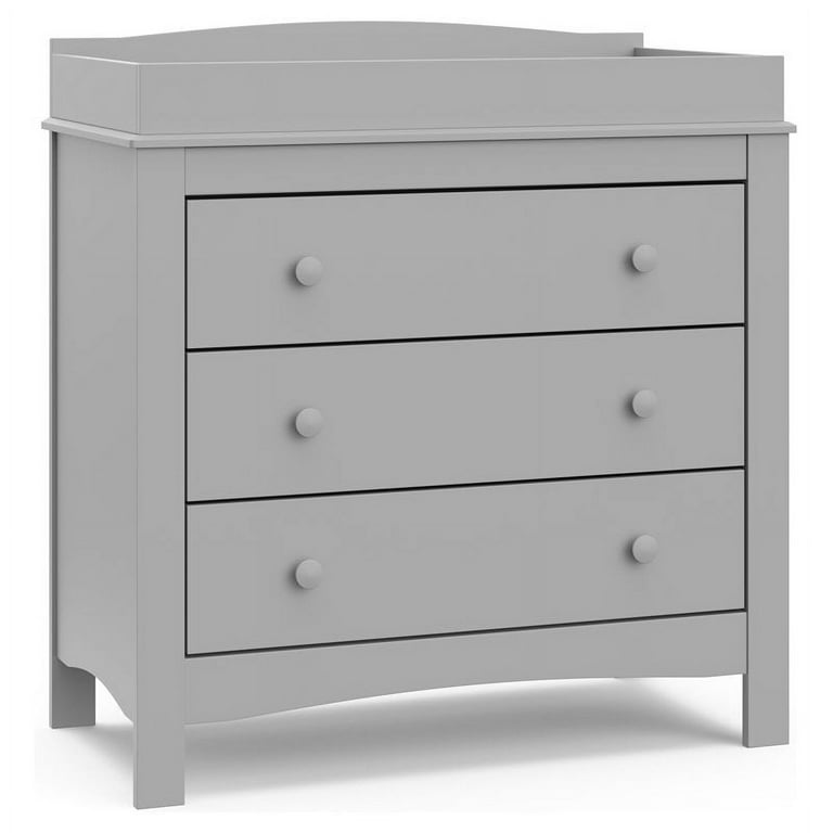 Graco Noah 3 Drawer Diaper Changing Table Dresser Pebble Gray