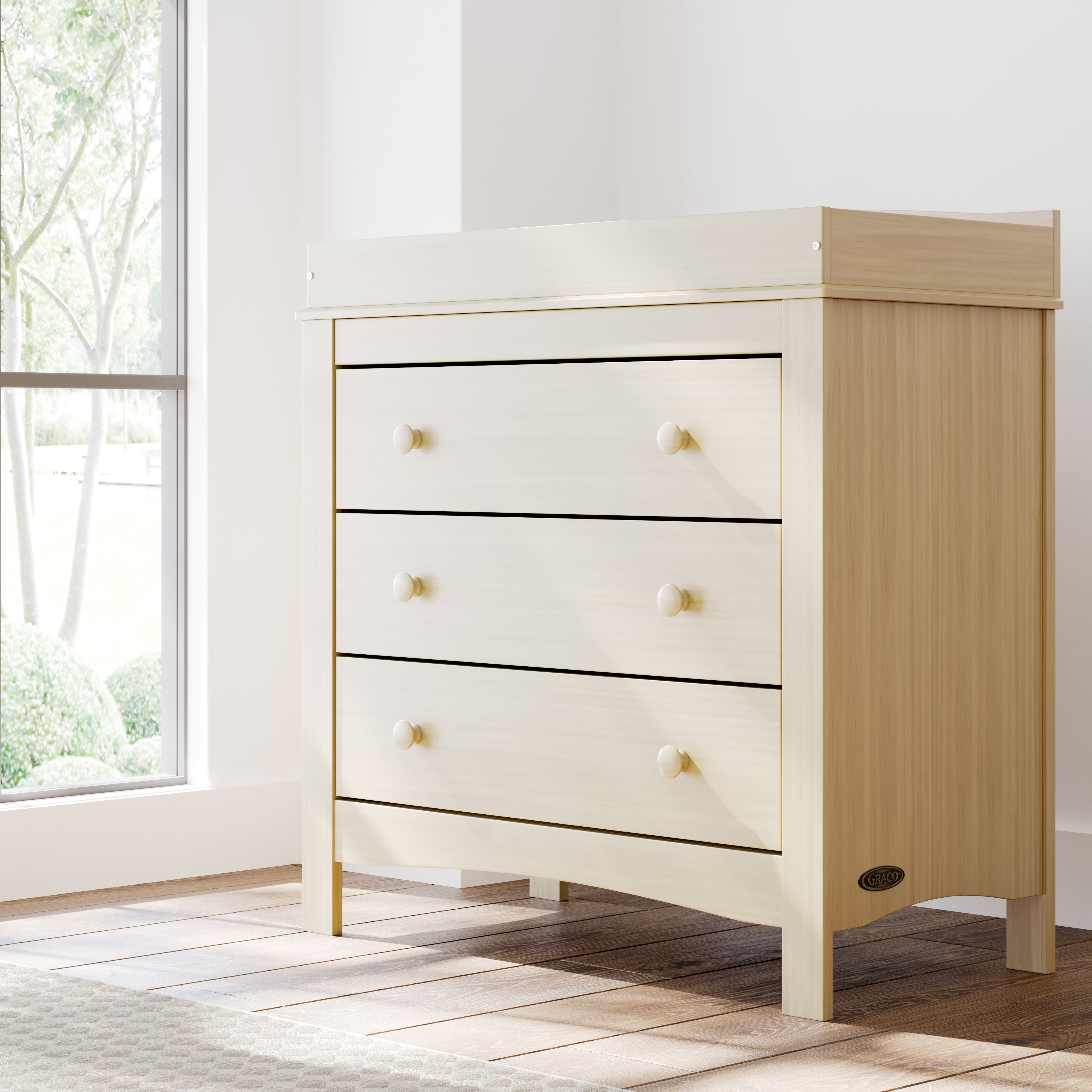Graco Noah 3 Drawer Infant Diaper Changing Table Dresser, Driftwood