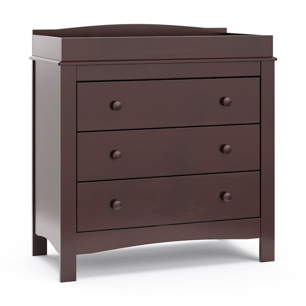 Espresso 3-Drawer Chest with Removable Changing Topper
