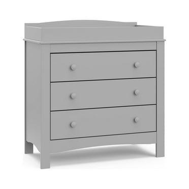 Graco Noah 3 Drawer Infant Diaper Changing Table Dresser, Pebble Gray