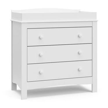Graco Noah 3 Drawer Infant Diaper Changing Table Dresser, White