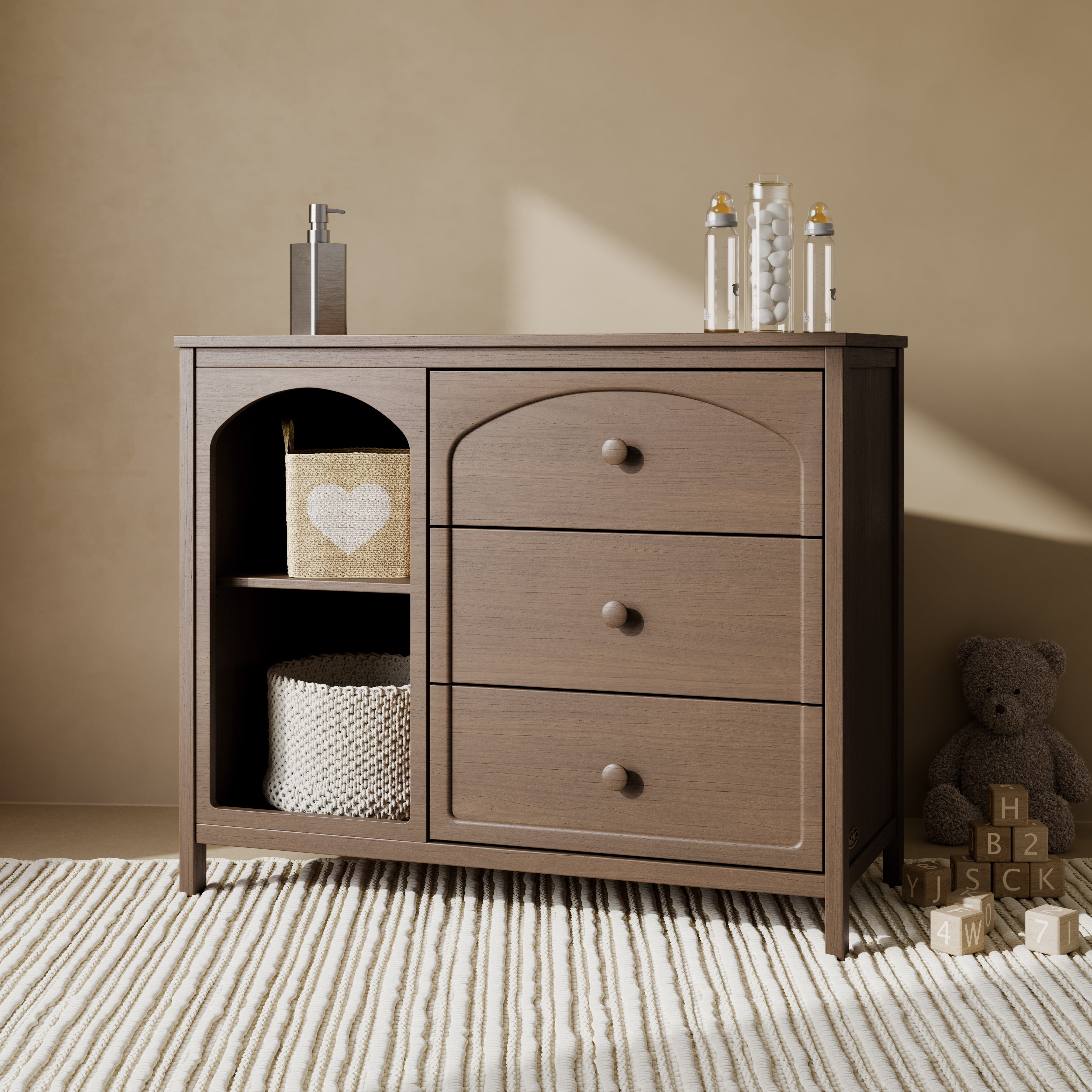 Graco Olivia 3 Drawer Combo Dresser, Hazelnut