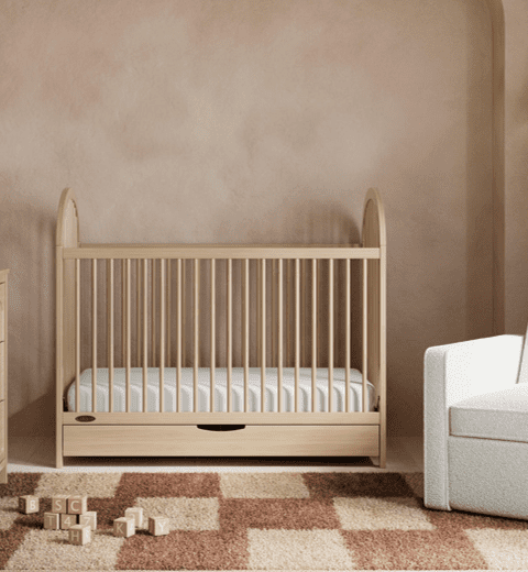 Graco Olivia 3-In-1 Convertible Baby Crib with Drawer, Driftwood