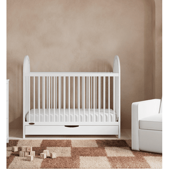 Graco Olivia 3-In-1 Convertible Baby Crib with Drawer, White