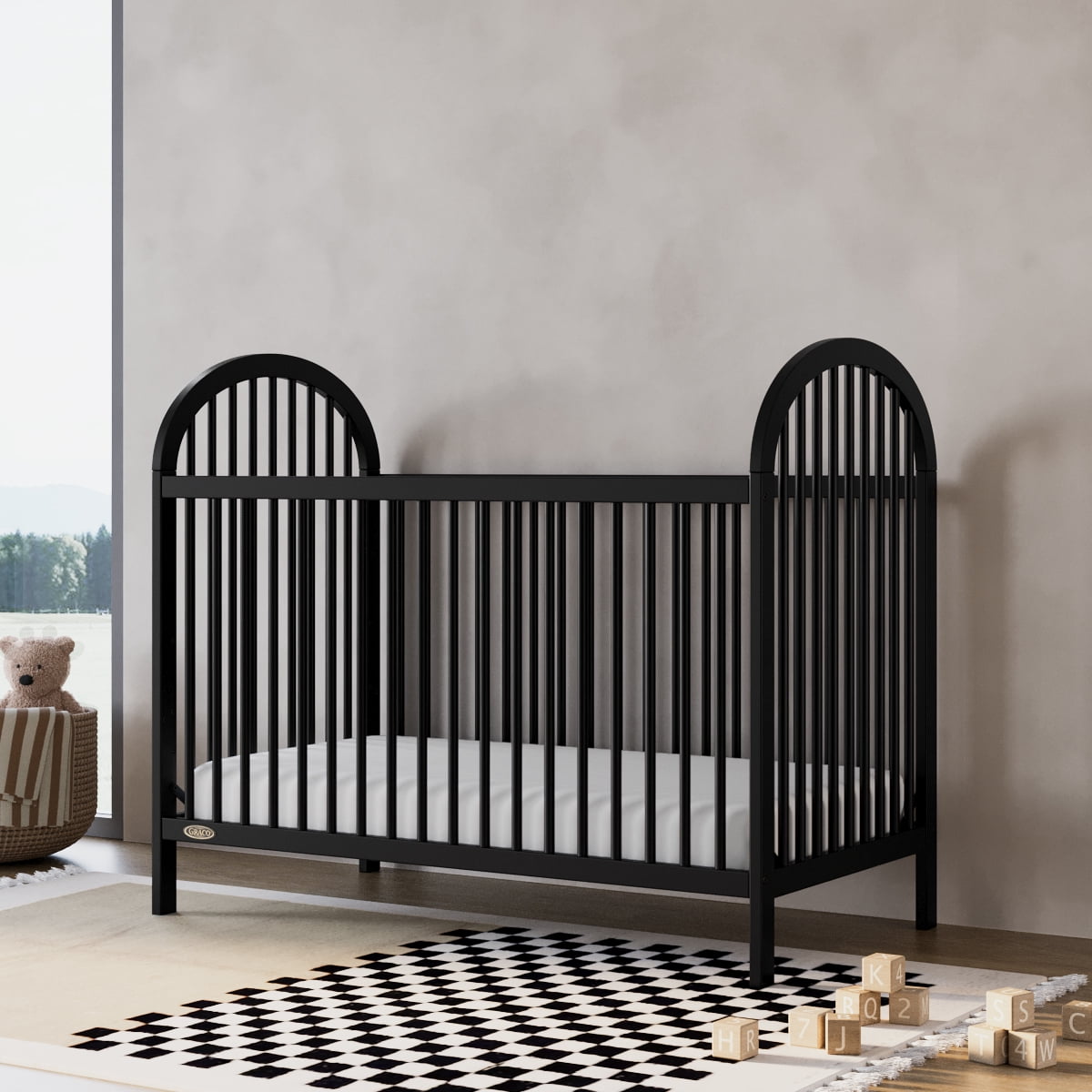 Graco Olivia 3-in-1 Convertible Baby Crib, Black