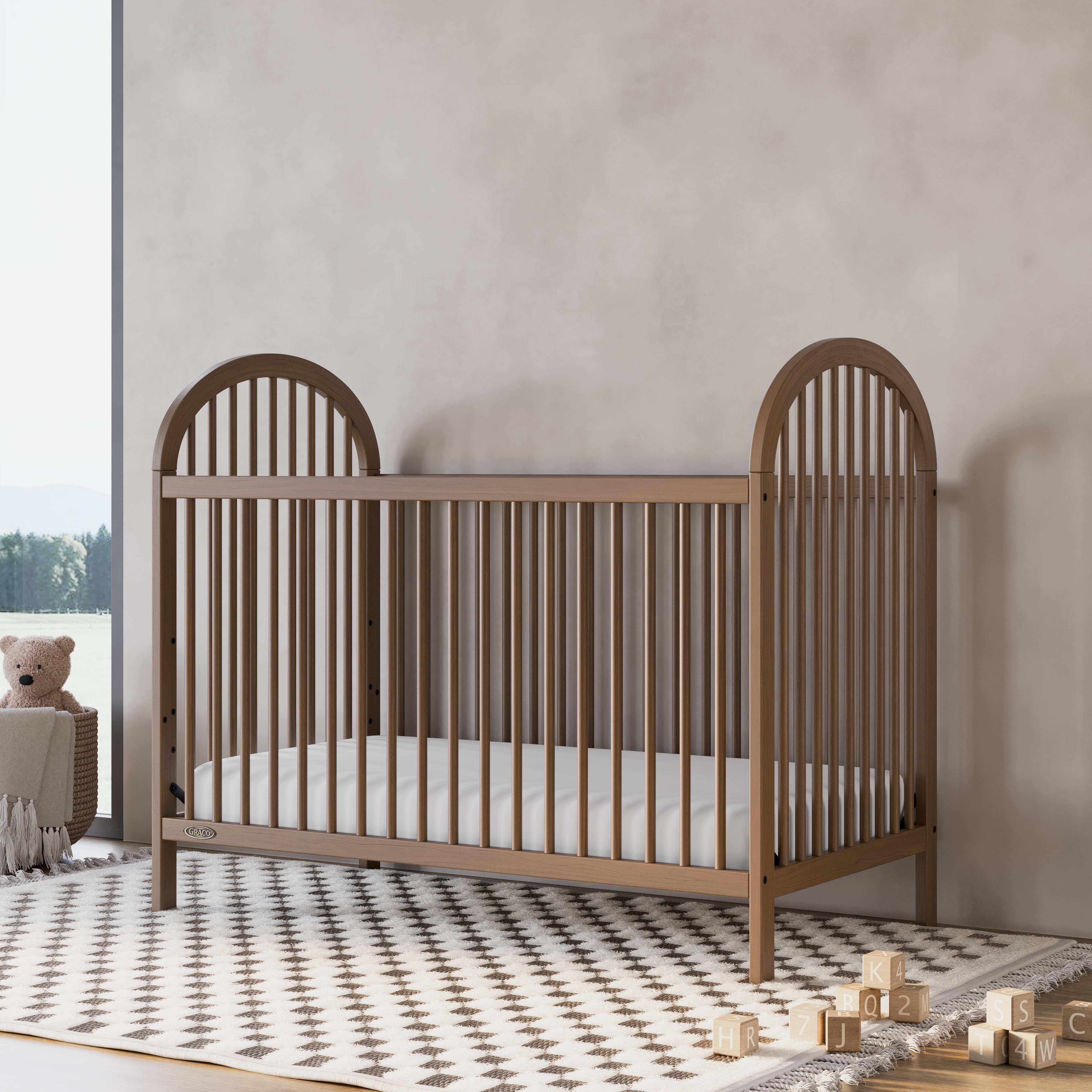 Graco Olivia 3-in-1 Convertible Baby Crib, Hazelnut