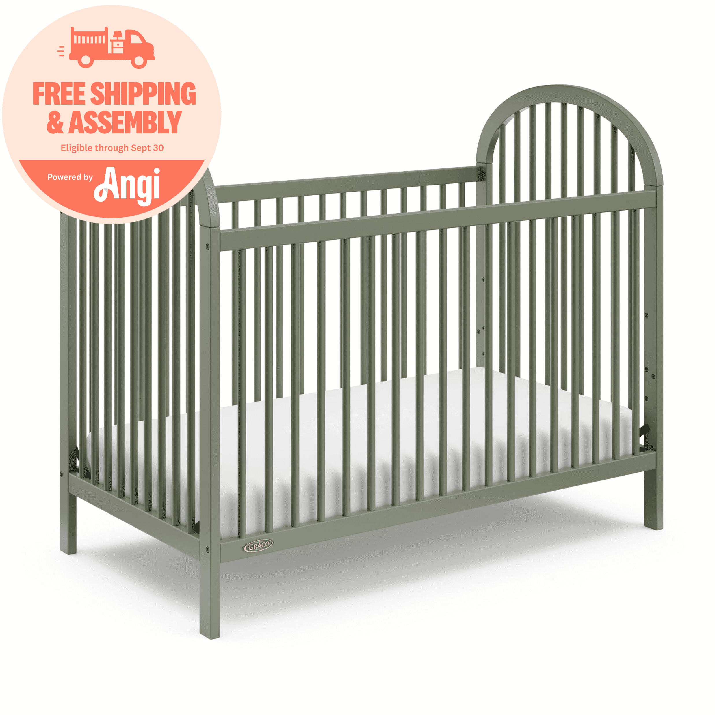 Graco Olivia 3-in-1 Convertible Baby Crib, Olive - Walmart.com