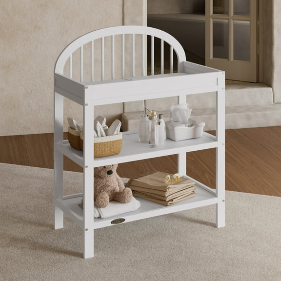 Graco Olivia Infant Wood Changing Table with Changing Pad, White