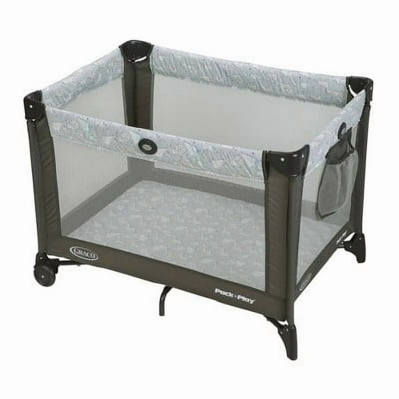 Graco Pack 'n Play Portable Playard, Perfect for Travel With Folding Feet and Wheels, Allowing A 20 Percent More Compact Fold, Marty, Gray