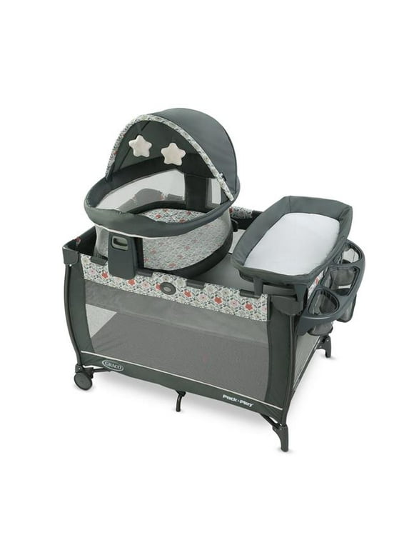 Graco Pack n Play Travel Dome LX Playard Includes Portable Bassinet Full Size Infant Bassinet and Diaper Changer Annie