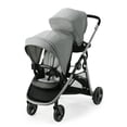 thumbnail interactive-video image 1 of Graco Ready2Grow LX 2.0 Double Stroller Features Bench Seat and Standing Platform Options, Clark, Grey, 1 of 9