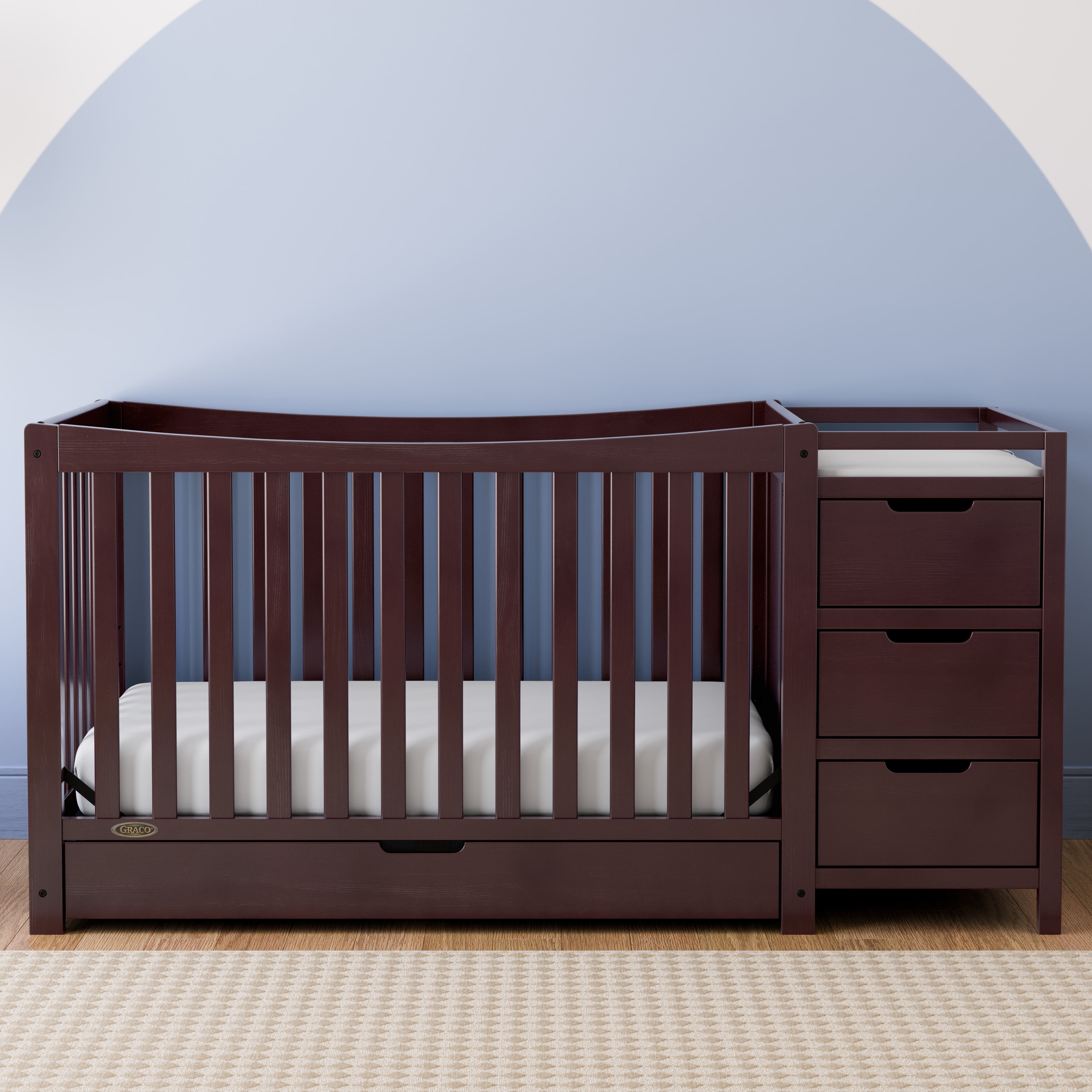 Graco Remi 4-in-1 Convertible Baby Crib and Changer, Espresso