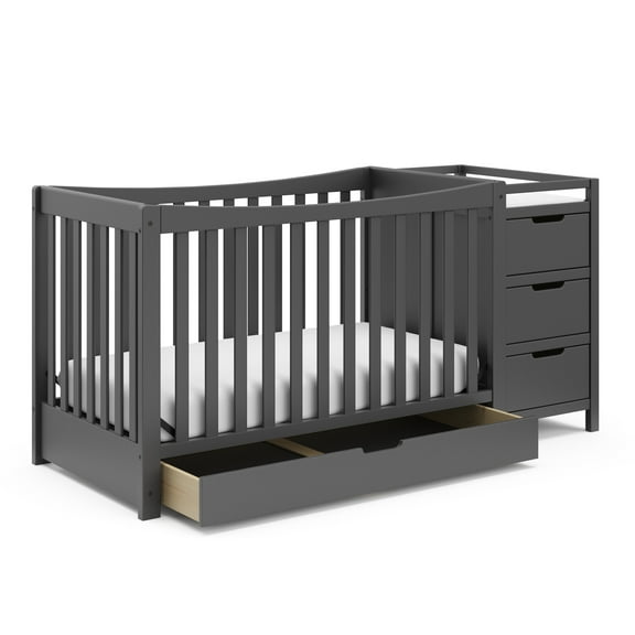 Graco Remi 4-in-1 Convertible Baby Crib and Changer, Gray