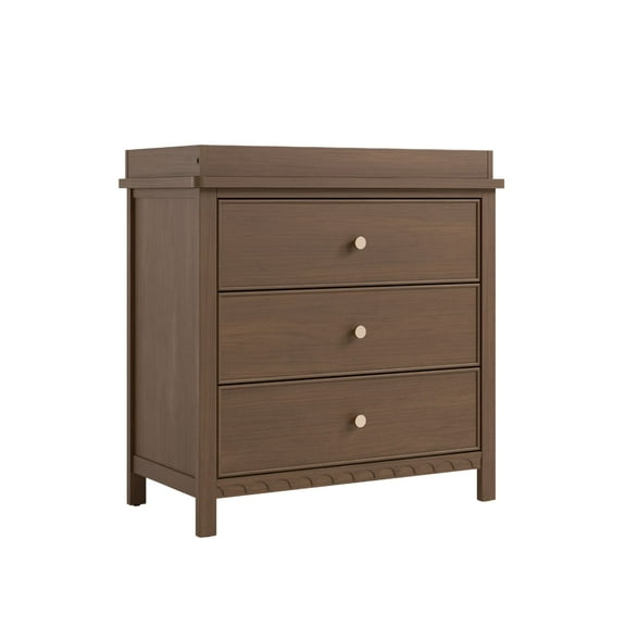 Graco Sasha 3 Drawer Dresser with Infant Changing Topper, Hazelnut