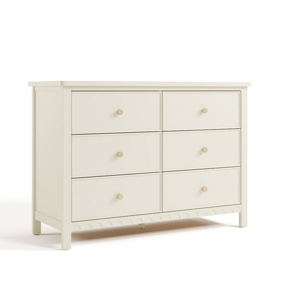 Graco Sasha 6 Drawer Nursery Double Dresser, Frosted Oat